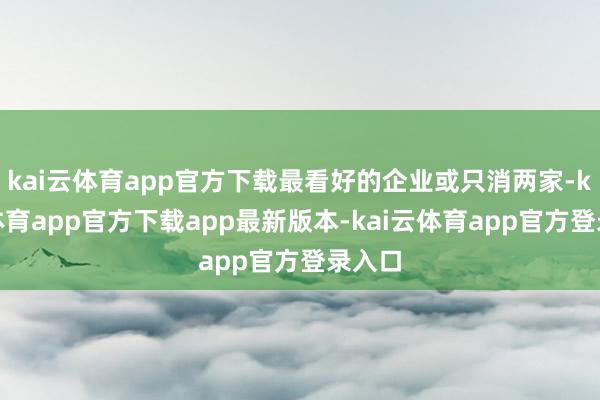 kai云体育app官方下载最看好的企业或只消两家-kai云体育app官方下载app最新版本-kai云体育app官方登录入口