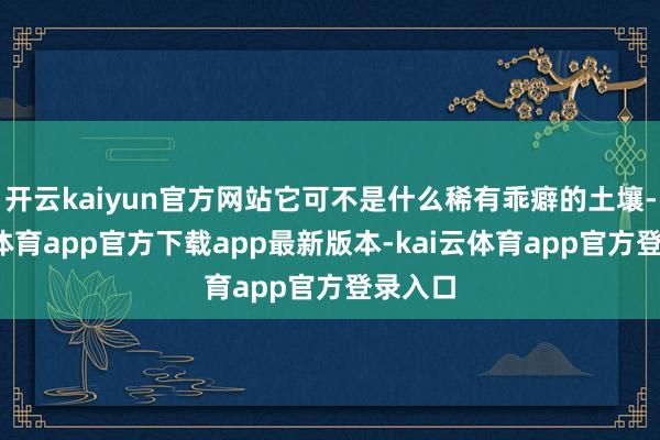 开云kaiyun官方网站它可不是什么稀有乖癖的土壤-kai云体育app官方下载app最新版本-kai云体育app官方登录入口