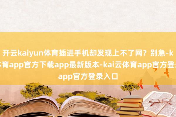 开云kaiyun体育插进手机却发现上不了网？别急-kai云体育app官方下载app最新版本-kai云体育app官方登录入口