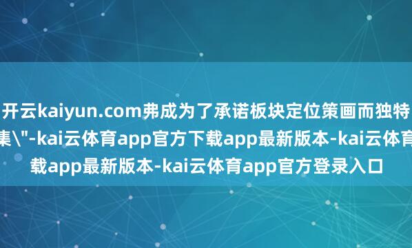 开云kaiyun.com弗成为了承诺板块定位策画而独特